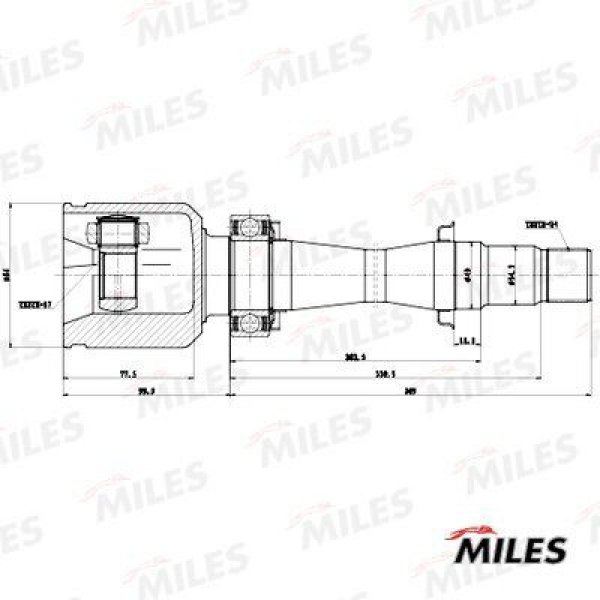 Шрус внутренний Toyota 43030-33050 Miles GA12074 ACV30/40 ACU20/30 MCU20/30 ACM21 (TO-635)