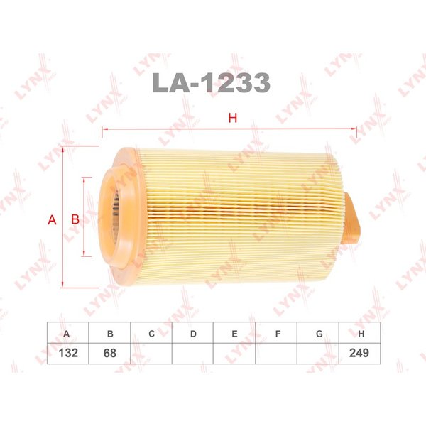 Фильтр воздушный Lynx LA-1233 (C 14114 Mann/CA 9680 Fram) 