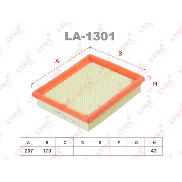 Фильтр воздушный Lynx LA-1301 (CA 8674 Fram/C 2159 Mann) 