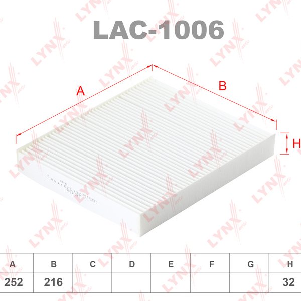 Фильтр салонный Lynx LAC-1006 (CU 2545 Mann) 