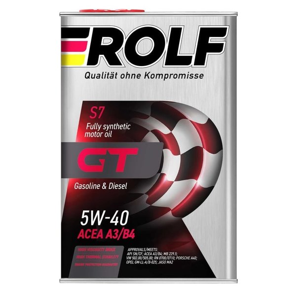Масло моторное Rolf GT 5W40 SN/CF 4