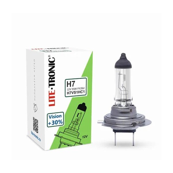 Галогенная лампа головного света Н7 Lite-Tronic Vision+30% 12V55WPX26D