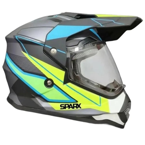 Уценка Мотошлем dual sport SPARX Pixel серо-желтый (53-54 см) YM