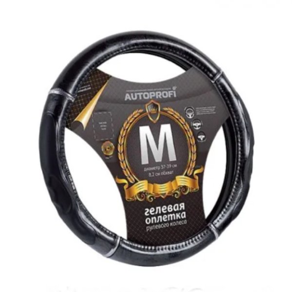 Оплетка M Autoprofi GL-1025 BK.WOOD (гляневая кожа с вставками под пальцы)