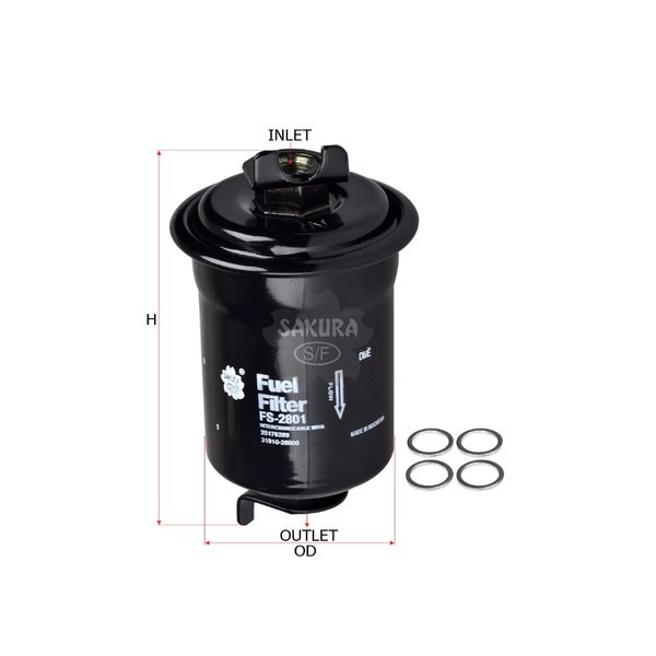 Фильтр топливный Sakura FS-2801/FS-1120 Индонезия (G 6495 Fram/WK 614/3 X Mann)