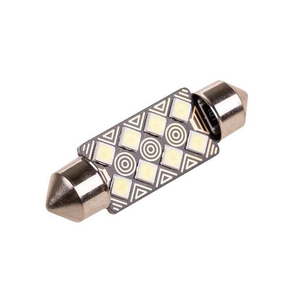 Лампа св/д T11*39 12V 8 SMD диодов  биполярная Белая SKYWAY