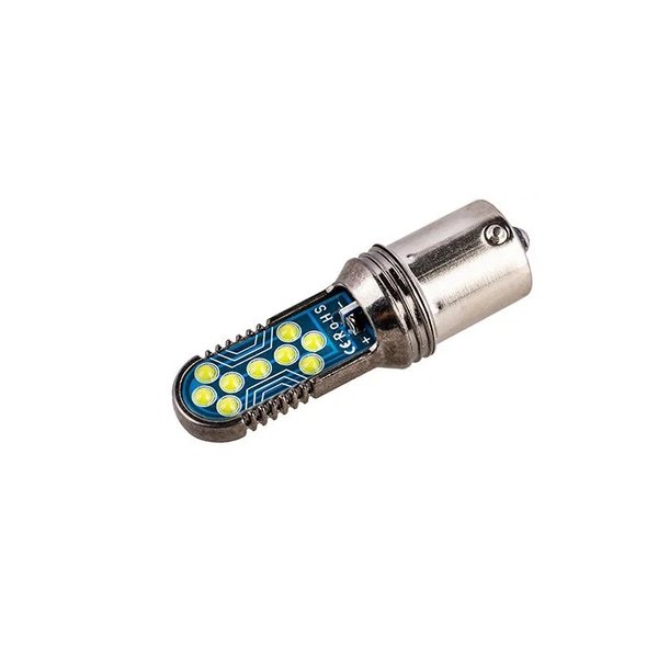 Лампа св/д BA15s S25 (P21W) 12V 18 SMD диодов 1-конт Белая
