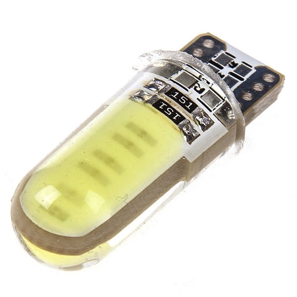 Лампа св/д T10 12V COB 3CL силикон White