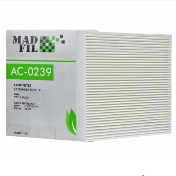 Фильтр салонный Madfil AC-0239 (97133 D1000/97133 D3000 Mobis/CU 23019 Mann/LAC-332 Lynx) 
